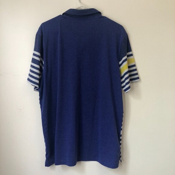 Nike Dri-Fit Modern Fit Blue Stripe Sports Polo Golf Shirt Size XL - Picture 2 of 6